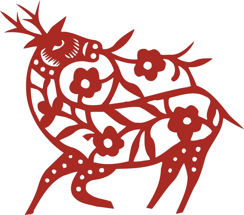 中国风中式传统喜庆民俗人物动物窗花剪纸插画边框AI矢量PNG素材【945】
